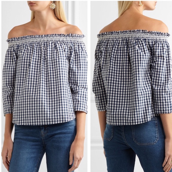 Madewell Tops - Madewell Off The Shoulder Gingham Top. SZ M